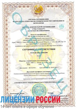Образец сертификата соответствия Камышин Сертификат OHSAS 18001